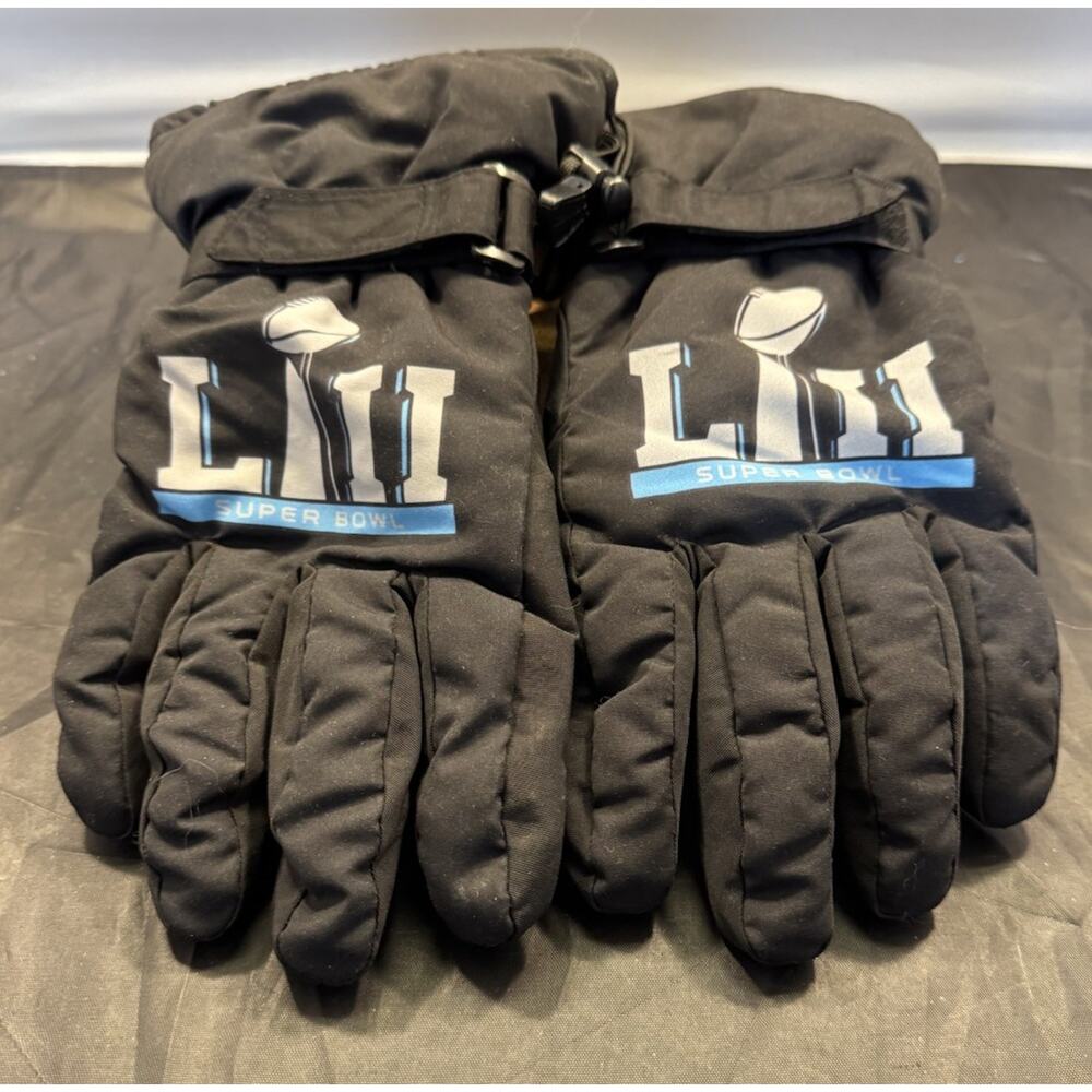 FOCO Forever Collectibles NFL Super Bowl LII 52 Winter Gloves Black Sz L/XL